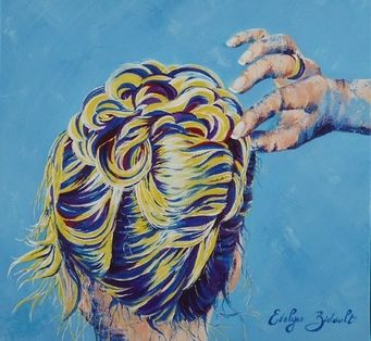 "Main de l'artiste"  Acrylique sur toile 40 x 40