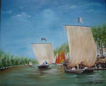 "Fêtes de Loire"  Acrylique sur toile 59 x 50 encadré (Prix sur demande)